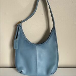 Coach Sky Blue Leather Shoulder Bag